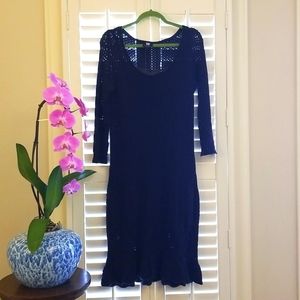 W by Worth Navy Midi Knit Dress